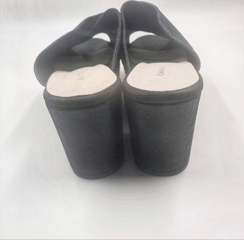 CHOCOLAT BLU CrissCross Platform Sandal Slide Black Shimmer NWOT Unworn 10 - Picture 10 of 14